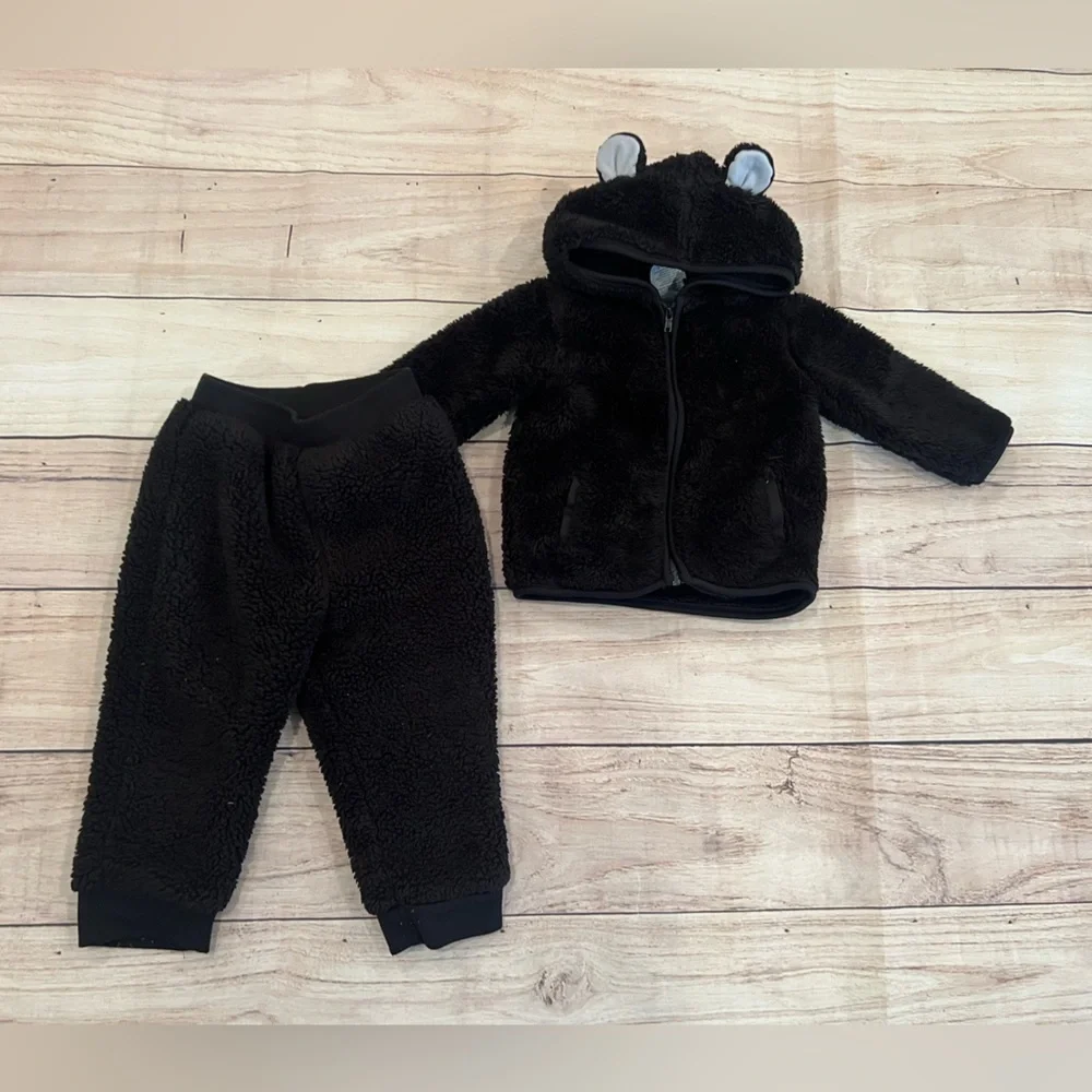 GARANIMALS Cozy Black Fleece Kids Set/baby
